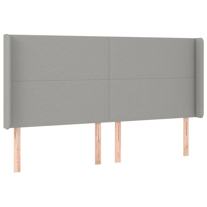 Tête de lit avec oreilles Gris clair 163x16x118/128 cm Tissu - Photo n°2