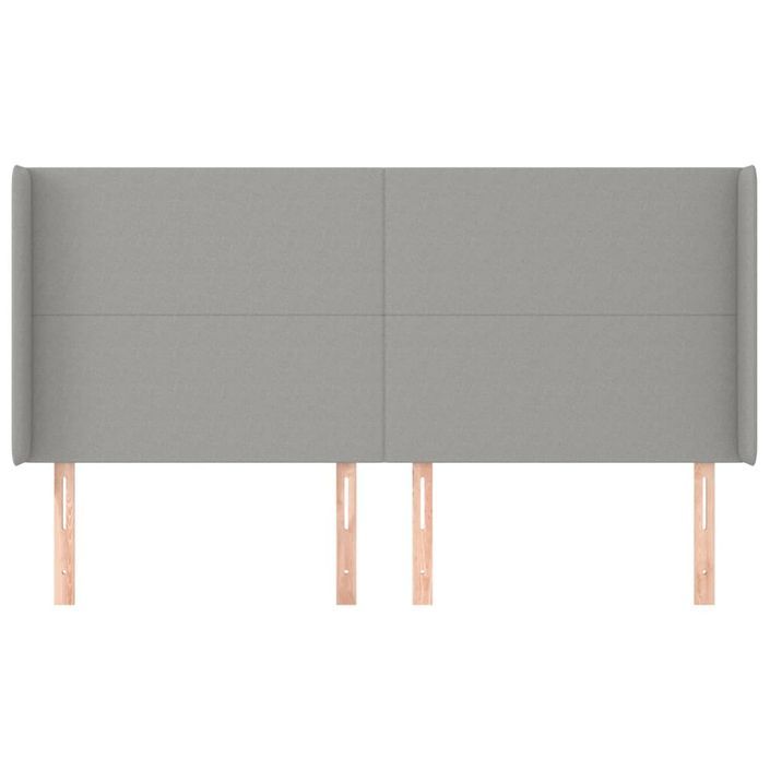 Tête de lit avec oreilles Gris clair 163x16x118/128 cm Tissu - Photo n°3