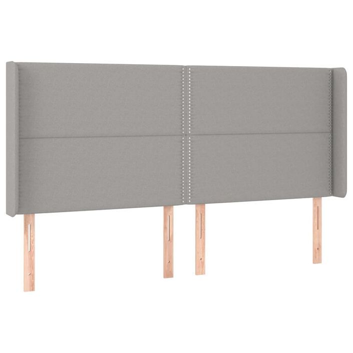 Tête de lit avec oreilles Gris clair 163x16x118/128 cm Tissu - Photo n°2