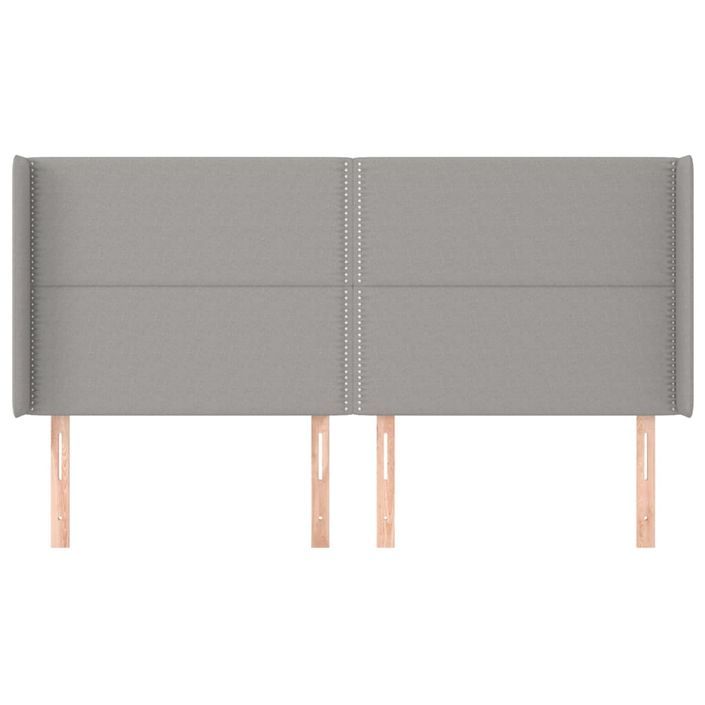 Tête de lit avec oreilles Gris clair 163x16x118/128 cm Tissu - Photo n°3