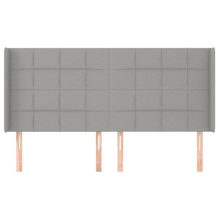 Tête de lit avec oreilles Gris clair 163x16x118/128 cm Tissu - Photo n°3