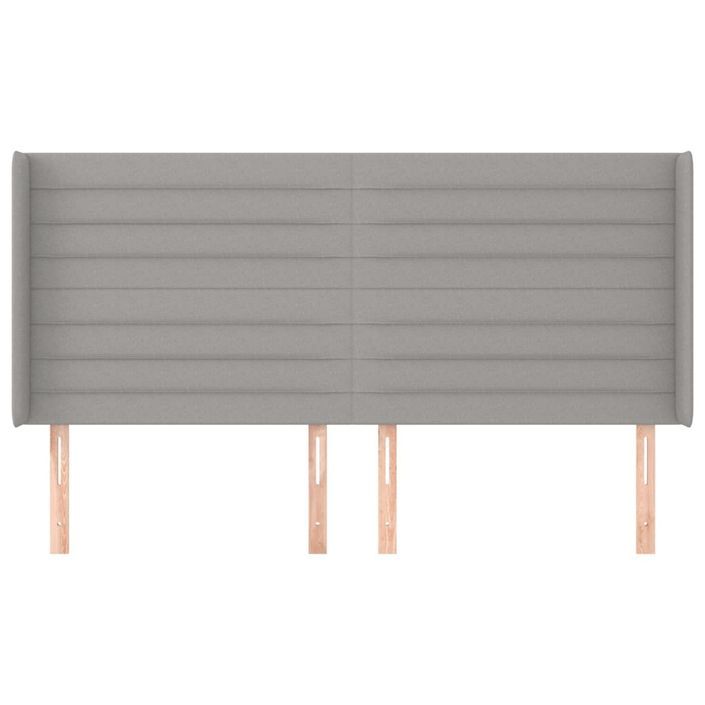 Tête de lit avec oreilles Gris clair 163x16x118/128 cm Tissu - Photo n°3