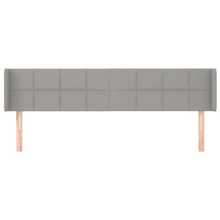 Tête de lit avec oreilles Gris clair 163x16x78/88 cm Tissu - Photo n°3