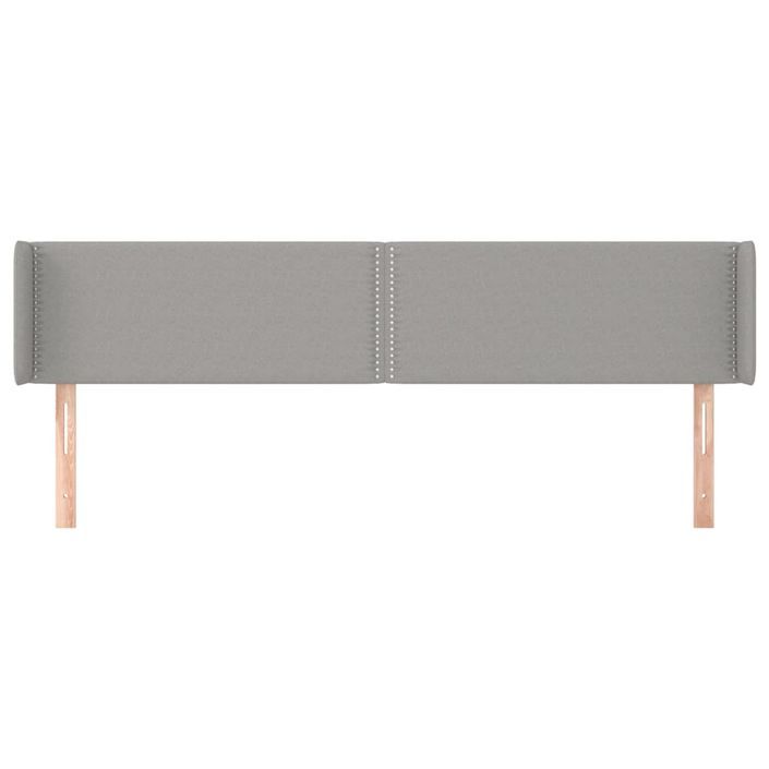 Tête de lit avec oreilles Gris clair 163x16x78/88 cm Tissu - Photo n°3