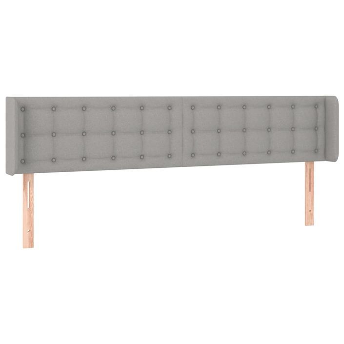 Tête de lit avec oreilles Gris clair 163x16x78/88 cm Tissu - Photo n°2