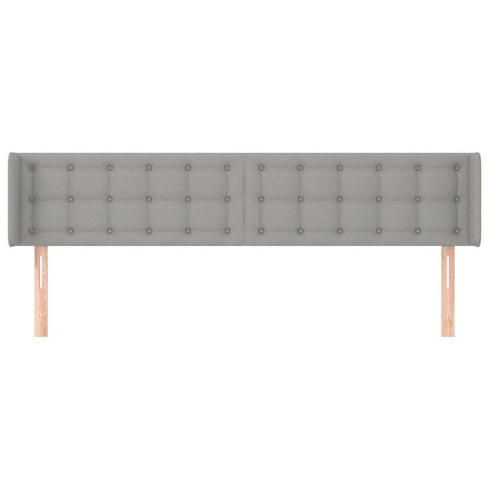 Tête de lit avec oreilles Gris clair 163x16x78/88 cm Tissu - Photo n°3