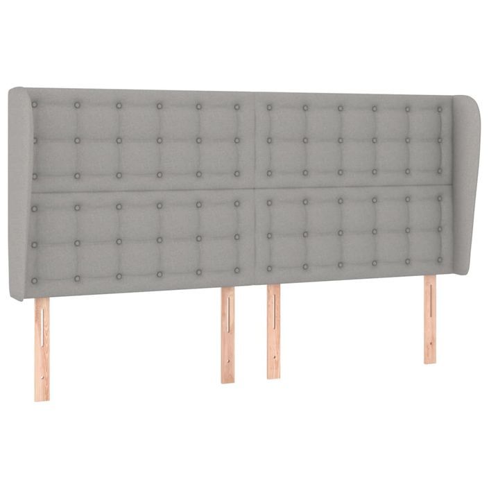 Tête de lit avec oreilles Gris clair 163x23x118/128 cm Tissu - Photo n°1