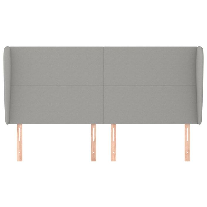 Tête de lit avec oreilles Gris clair 163x23x118/128 cm Tissu - Photo n°3