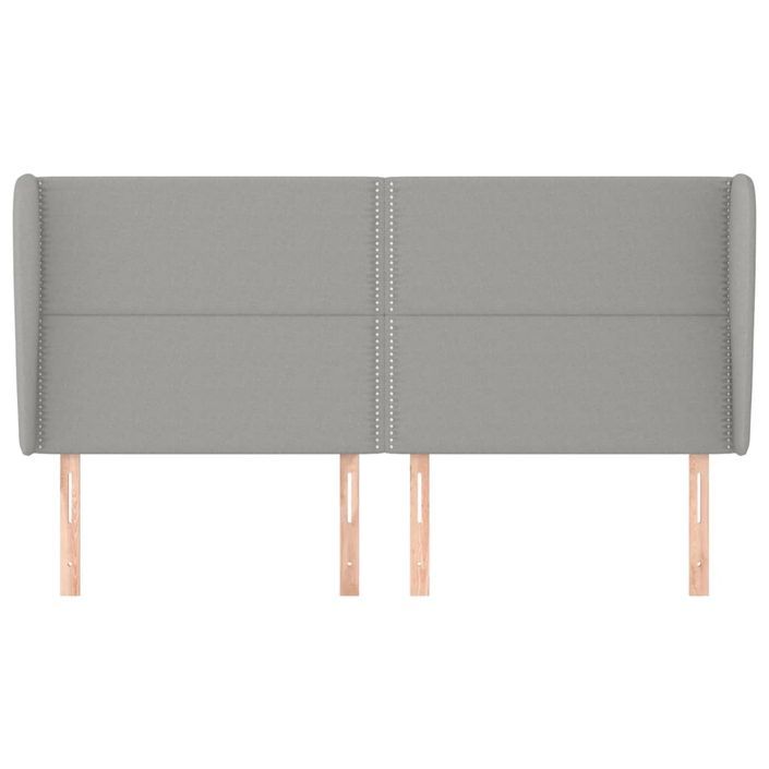 Tête de lit avec oreilles Gris clair 163x23x118/128 cm Tissu - Photo n°3