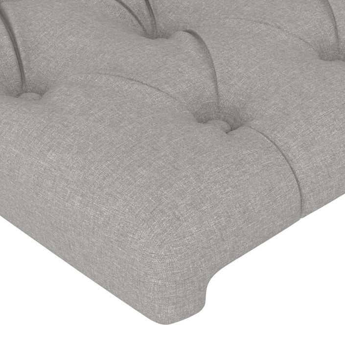 Tête de lit avec oreilles Gris clair 163x23x118/128 cm Tissu - Photo n°5