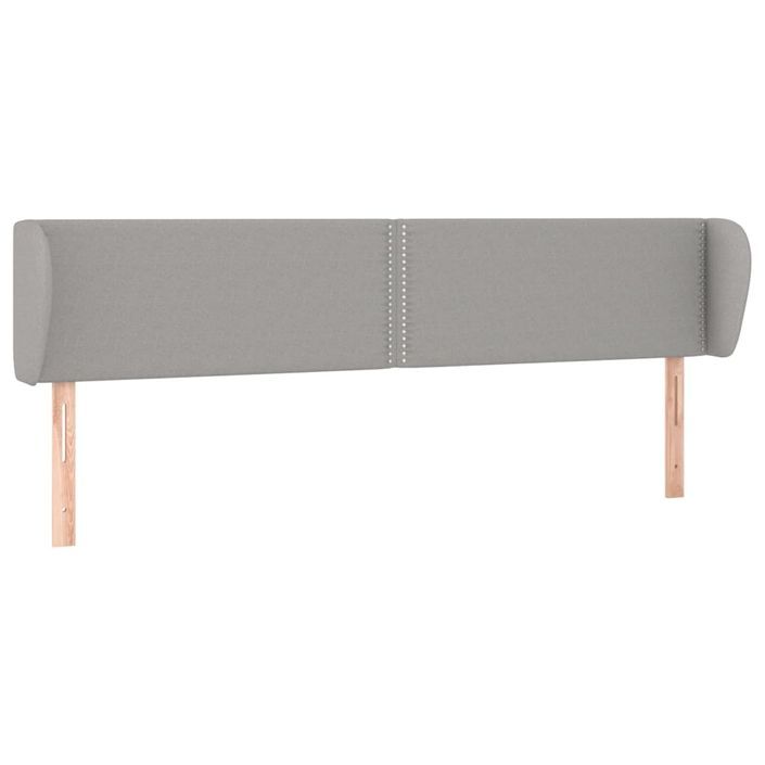 Tête de lit avec oreilles Gris clair 163x23x78/88 cm Tissu - Photo n°2