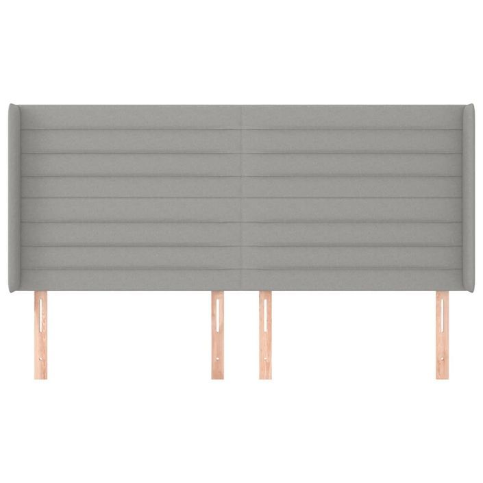 Tête de lit avec oreilles Gris clair 183x16x118/128 cm Tissu - Photo n°3