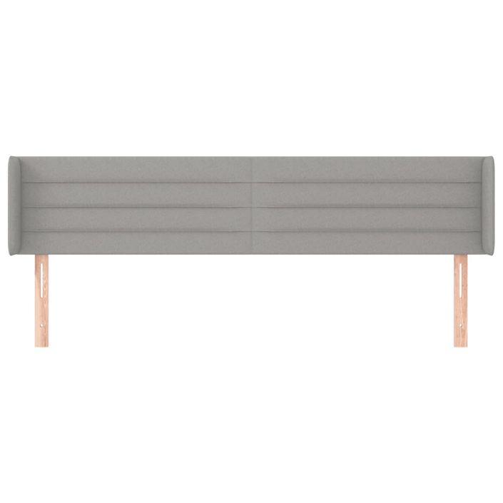 Tête de lit avec oreilles Gris clair 183x16x78/88 cm Tissu - Photo n°3