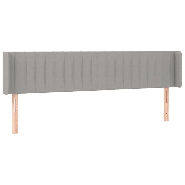 Tête de lit avec oreilles Gris clair 183x16x78/88 cm Tissu - Photo n°2