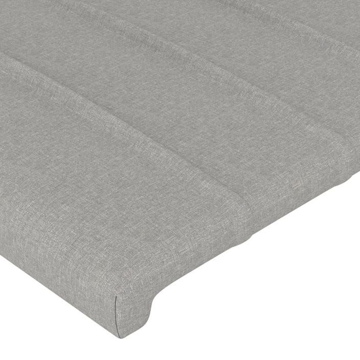 Tête de lit avec oreilles Gris clair 183x16x78/88 cm Tissu - Photo n°5