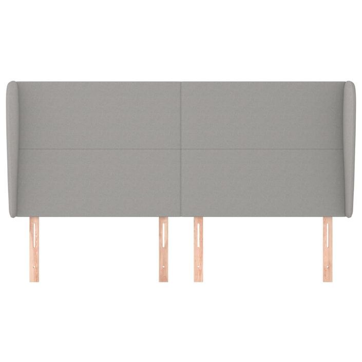 Tête de lit avec oreilles Gris clair 183x23x118/128 cm Tissu - Photo n°3