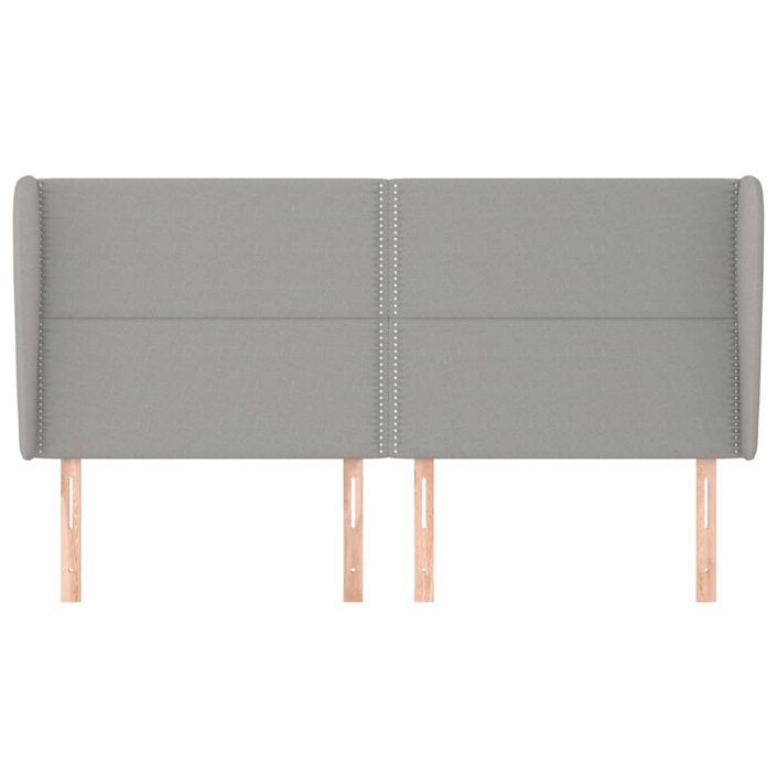 Tête de lit avec oreilles Gris clair 183x23x118/128 cm Tissu - Photo n°3