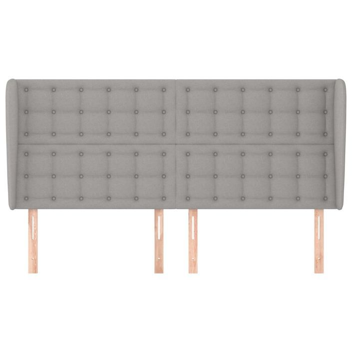 Tête de lit avec oreilles Gris clair 183x23x118/128 cm Tissu - Photo n°3