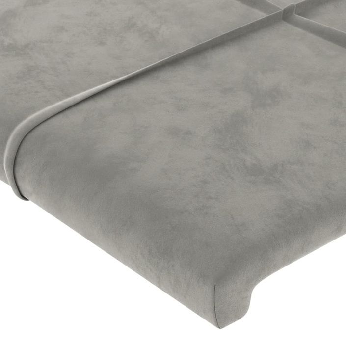 Tête de lit avec oreilles Gris clair 183x23x118/128 cm Velours - Photo n°5