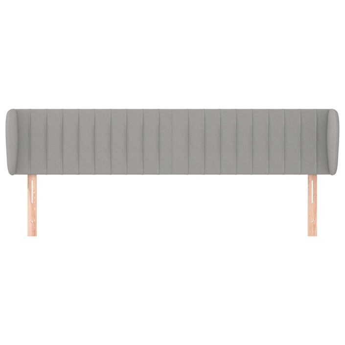 Tête de lit avec oreilles Gris clair 183x23x78/88 cm Tissu - Photo n°3