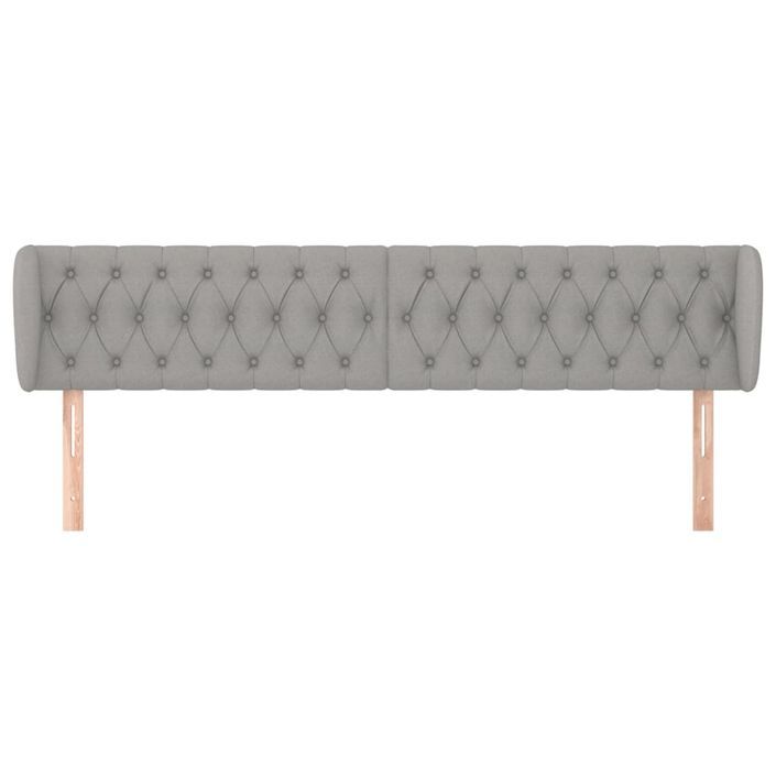 Tête de lit avec oreilles Gris clair 183x23x78/88 cm Tissu - Photo n°3