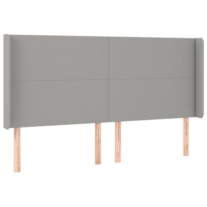 Tête de lit avec oreilles Gris clair 203x16x118/128 cm Tissu - Photo n°2