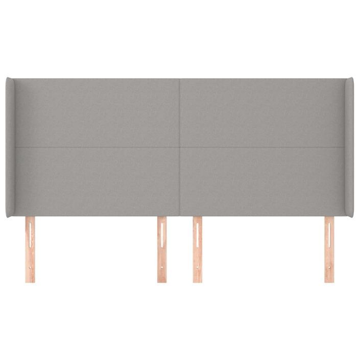 Tête de lit avec oreilles Gris clair 203x16x118/128 cm Tissu - Photo n°3