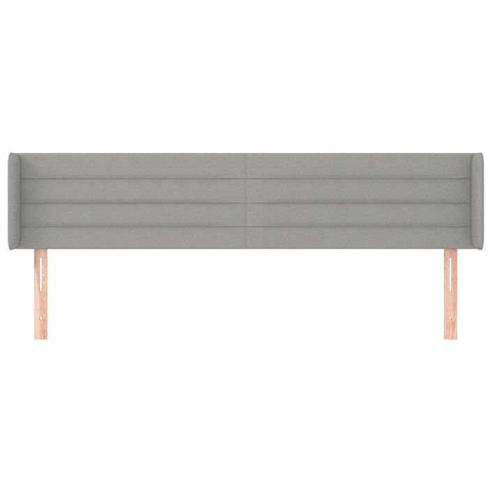 Tête de lit avec oreilles Gris clair 203x16x78/88 cm Tissu - Photo n°3