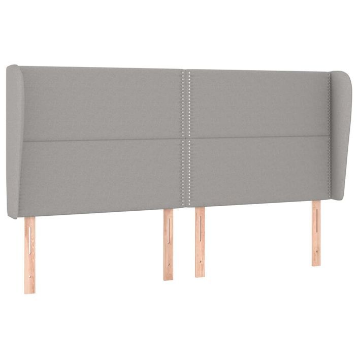 Tête de lit avec oreilles Gris clair 203x23x118/128 cm Tissu - Photo n°2