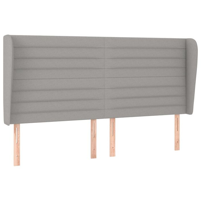 Tête de lit avec oreilles Gris clair 203x23x118/128 cm Tissu - Photo n°2