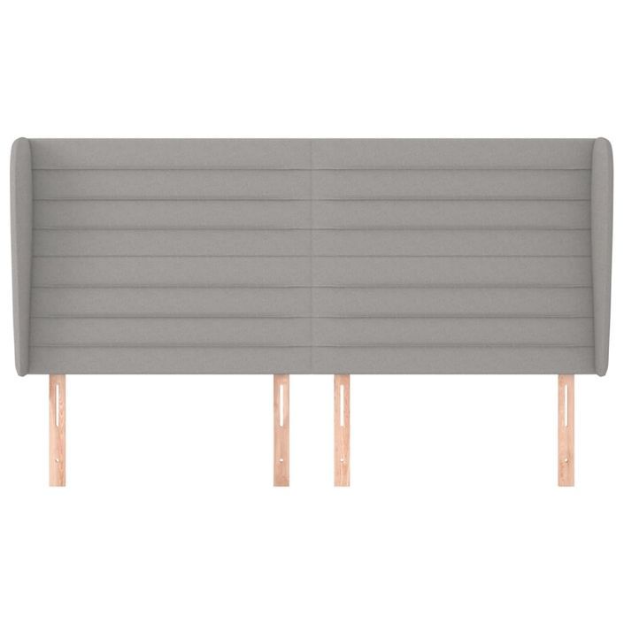 Tête de lit avec oreilles Gris clair 203x23x118/128 cm Tissu - Photo n°3