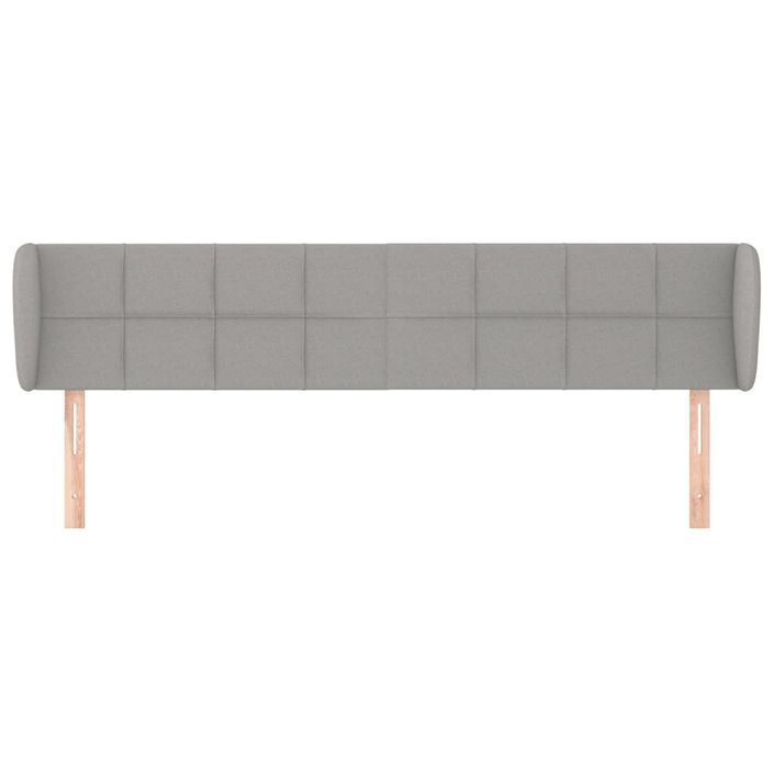 Tête de lit avec oreilles Gris clair 203x23x78/88 cm Tissu - Photo n°3