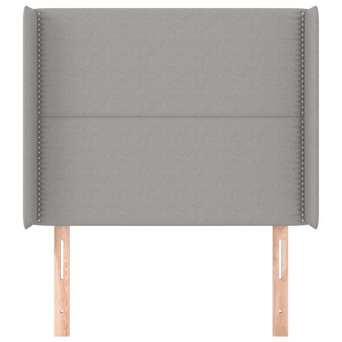 Tête de lit avec oreilles Gris clair 83x16x118/128 cm Tissu - Photo n°3