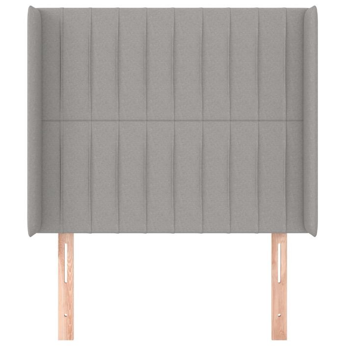 Tête de lit avec oreilles Gris clair 83x16x118/128 cm Tissu - Photo n°3