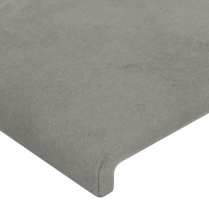 Tête de lit avec oreilles Gris clair 83x16x118/128 cm Velours - Photo n°5