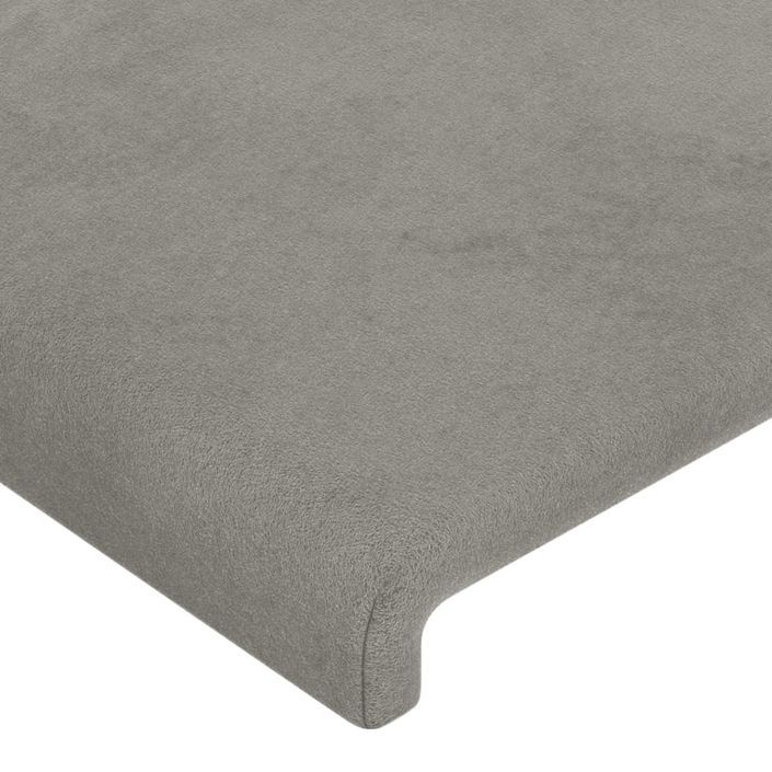 Tête de lit avec oreilles Gris clair 83x23x118/128 cm Velours - Photo n°5