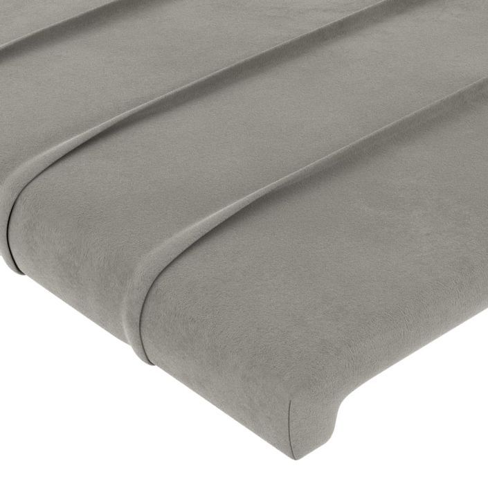 Tête de lit avec oreilles Gris clair 83x23x118/128 cm Velours - Photo n°5