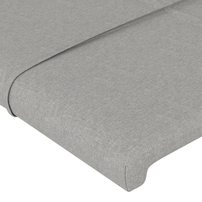 Tête de lit avec oreilles Gris clair 93x16x118/128 cm Tissu - Photo n°5