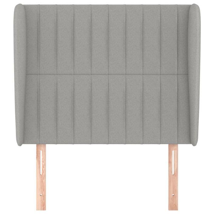 Tête de lit avec oreilles Gris clair 93x23x118/128 cm Tissu - Photo n°3