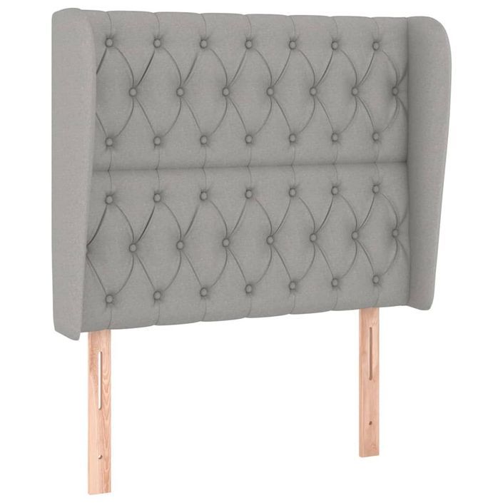 Tête de lit avec oreilles Gris clair 93x23x118/128 cm Tissu - Photo n°2