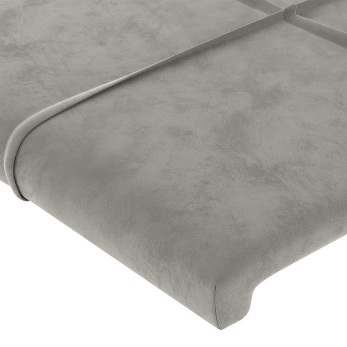 Tête de lit avec oreilles Gris clair 93x23x118/128 cm Velours - Photo n°5