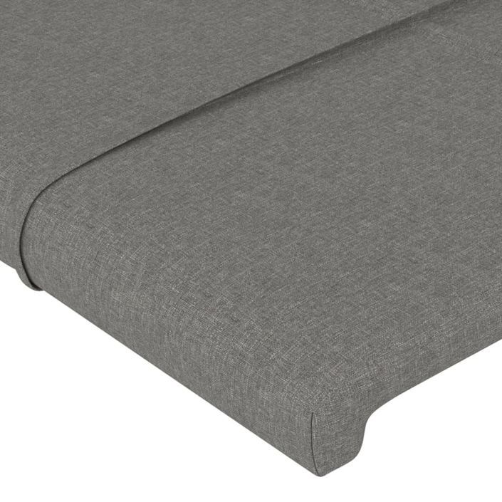 Tête de lit avec oreilles Gris foncé 103x16x118/128 cm Tissu - Photo n°5