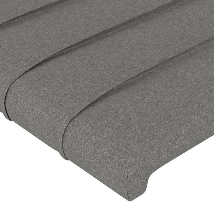 Tête de lit avec oreilles Gris foncé 103x16x118/128 cm Tissu - Photo n°5