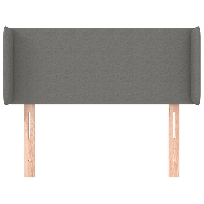 Tête de lit avec oreilles Gris foncé 103x16x78/88 cm Tissu - Photo n°3