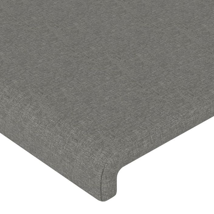 Tête de lit avec oreilles Gris foncé 103x16x78/88 cm Tissu - Photo n°5