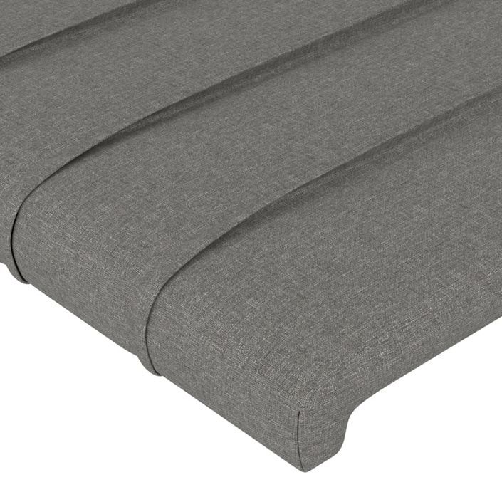 Tête de lit avec oreilles Gris foncé 103x16x78/88 cm Tissu - Photo n°5