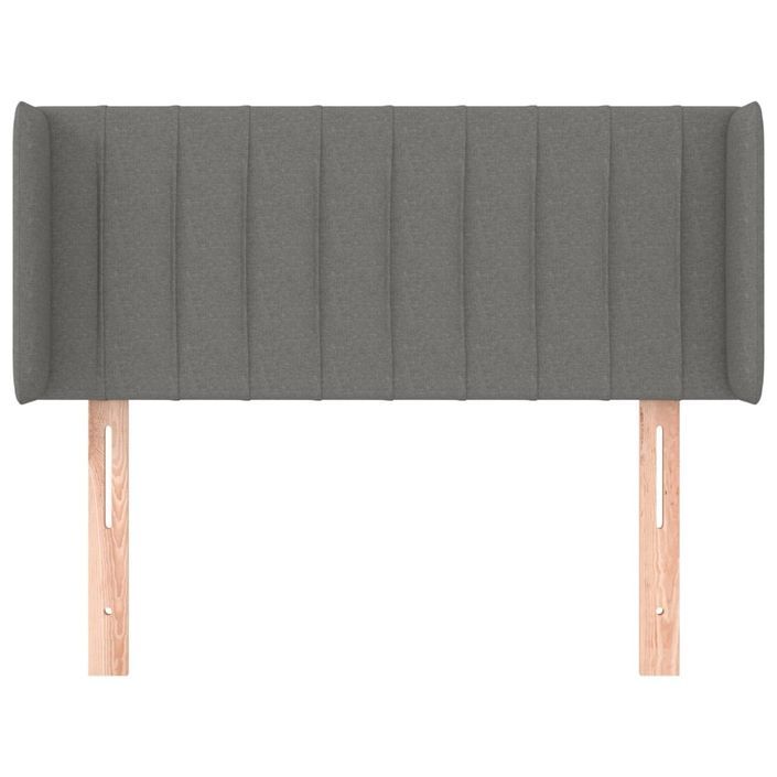 Tête de lit avec oreilles Gris foncé 103x16x78/88 cm Tissu - Photo n°3