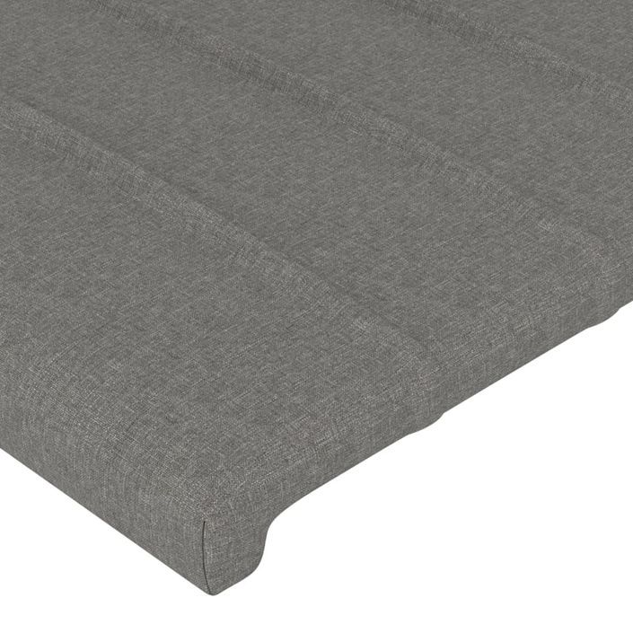 Tête de lit avec oreilles Gris foncé 103x16x78/88 cm Tissu - Photo n°5