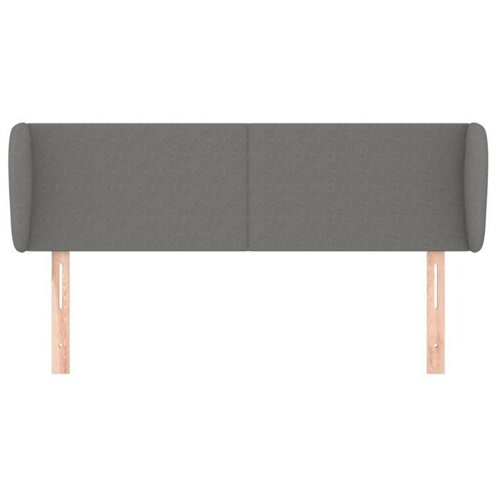 Tête de lit avec oreilles Gris foncé 147x23x78/88 cm Tissu - Photo n°3