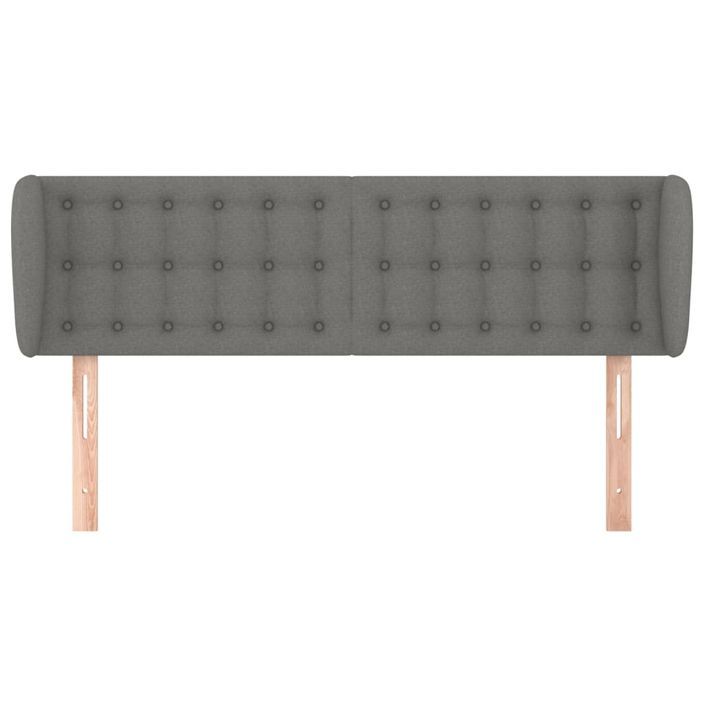 Tête de lit avec oreilles Gris foncé 147x23x78/88 cm Tissu - Photo n°3